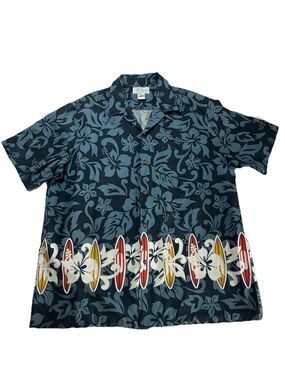 Kole Kole Vintage Made In Hawaii XL Button Up Tropical Surfboard Cotton